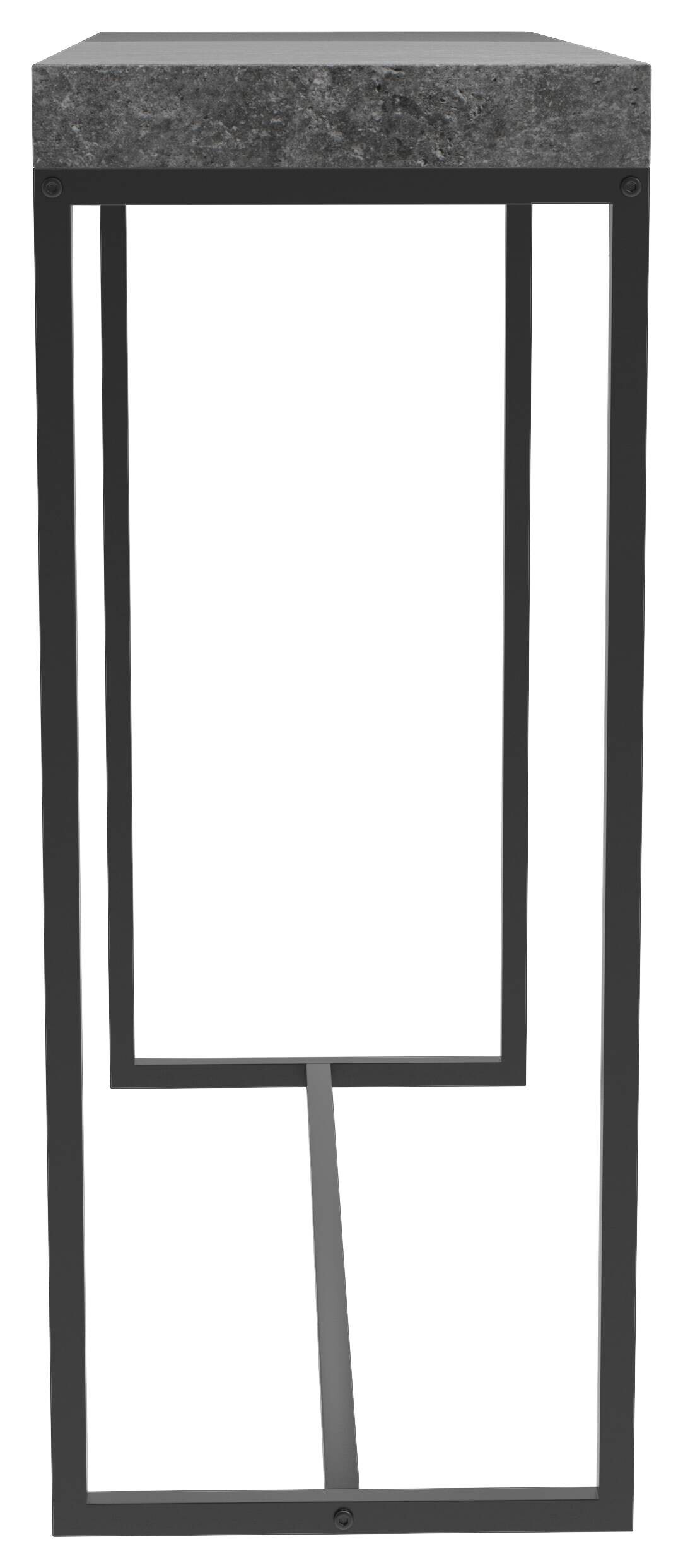 Konsole Birte dunkelgrau Beton Optik schwarz B/H/T: ca. 90x75x30 cm