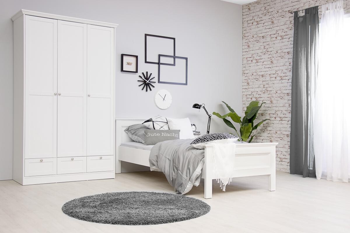 Bett Landwood weiß B/H/T: ca. 97x80x209 cm Liegefläche B/L: ca. 900x200 cm