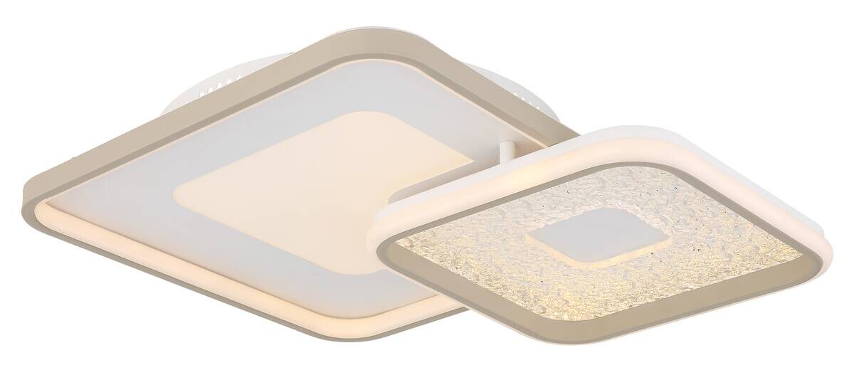 GLOBO LED-Deckenleuchte sand Opal weiß Kunststoff Metall B/H/L: ca. 50x9x50 cm 1 Brennstellen