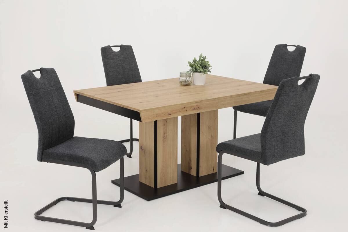 Essgruppe Britta I Eiche anthrazit Holzwerkstoff B/H/T: ca. 220x76x90 cm