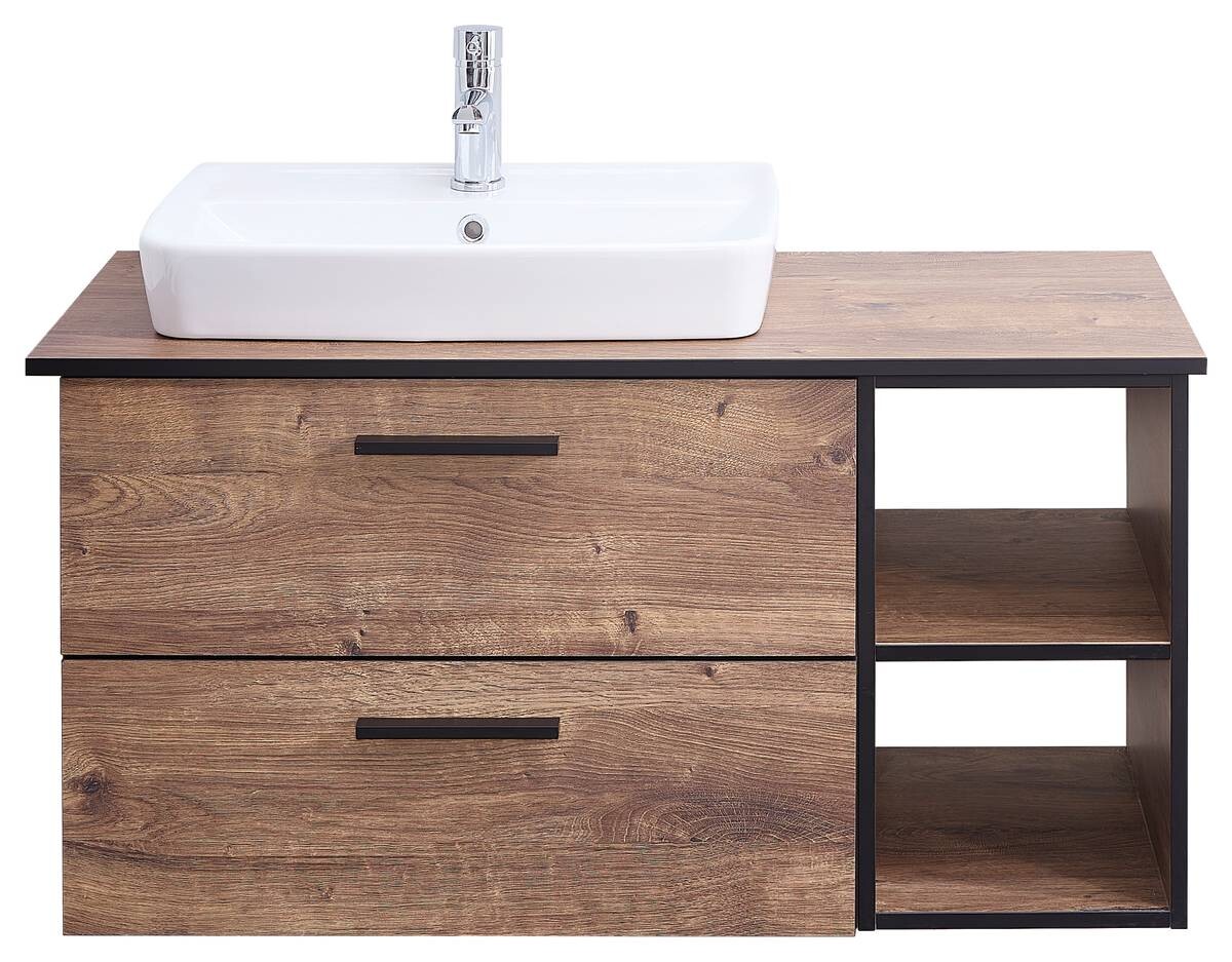 Waschbeckenunterschrank Quickset 374 Eiche Ribeck Nachbildung B/H/T: ca. 103x61,6x44,5 cm