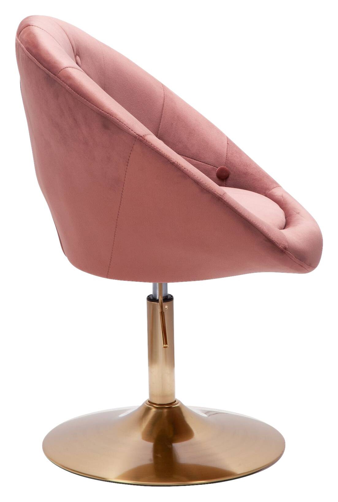 Wohnling Sessel rosa gold Samt Eisen B/H/T: ca. 67x80x62 cm