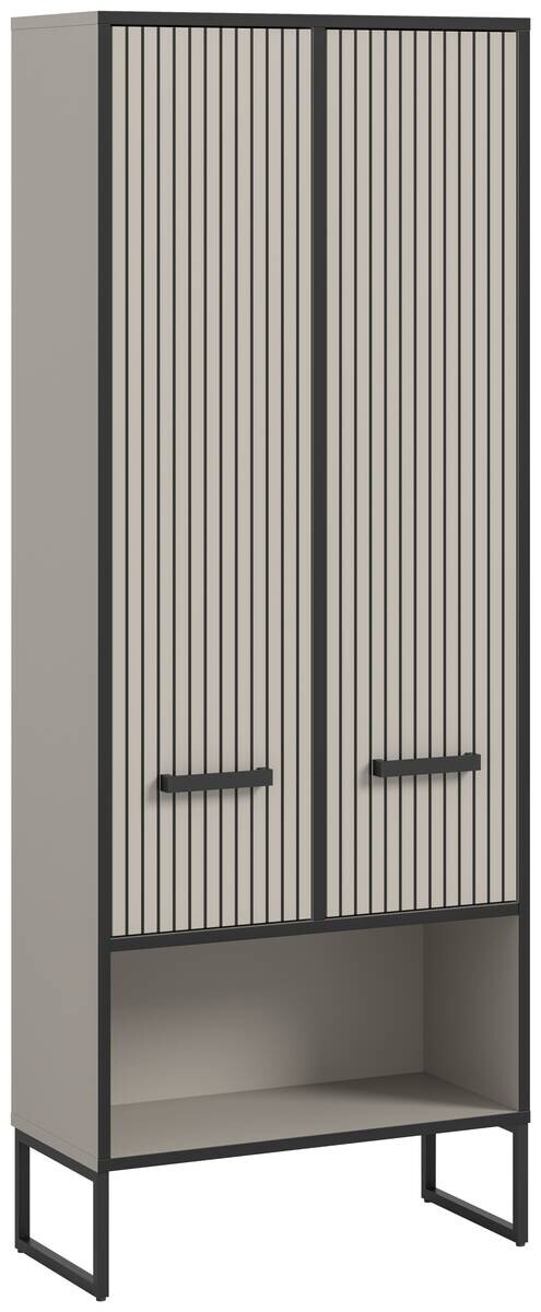 Badhochschrank BAGNO schwarz Kaschmirgrau Nachbildung B/H/T: ca. 59x159x32 cm