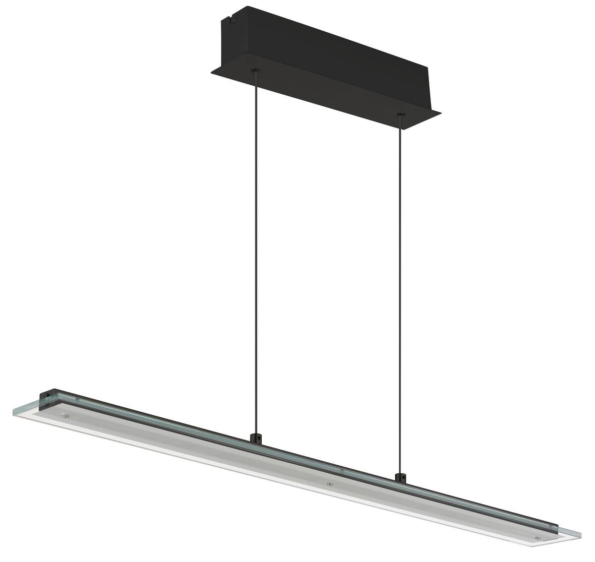 GLOBO LED-Pendelleuchte Novak schwarz Metall Glas B/L/D: ca. 9x88x150 cm
