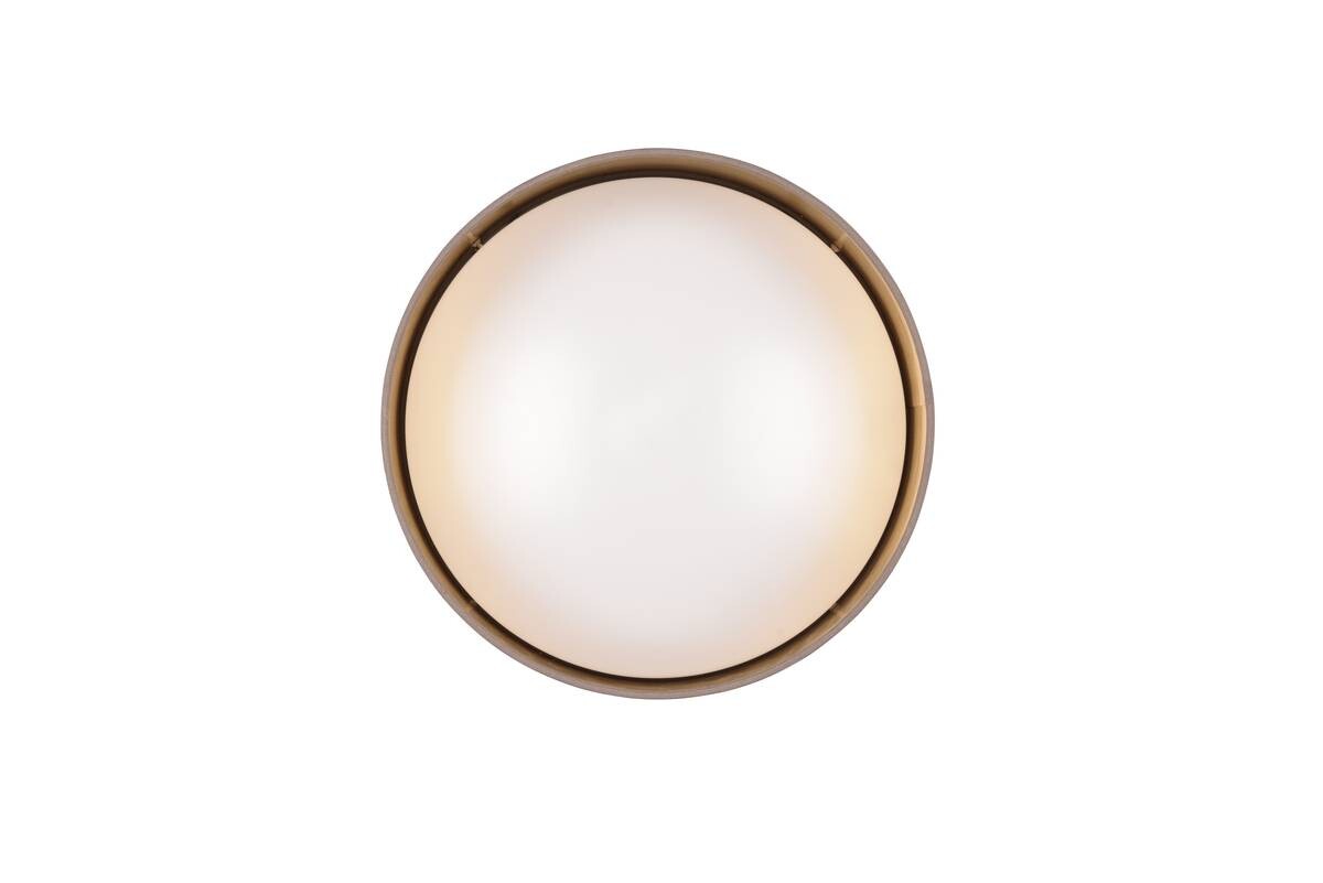 Reality LED-Deckenleuchte Locarno weiß taupe Kunststoff Stoff H/D: ca. 11x30 cm 1 Brennstellen