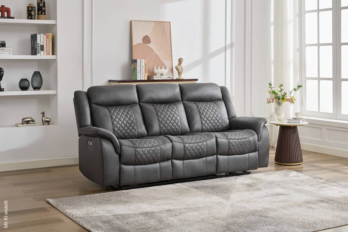 Sofa Pedro grau Microfaser B/H/T: ca. 220x108x94 cm