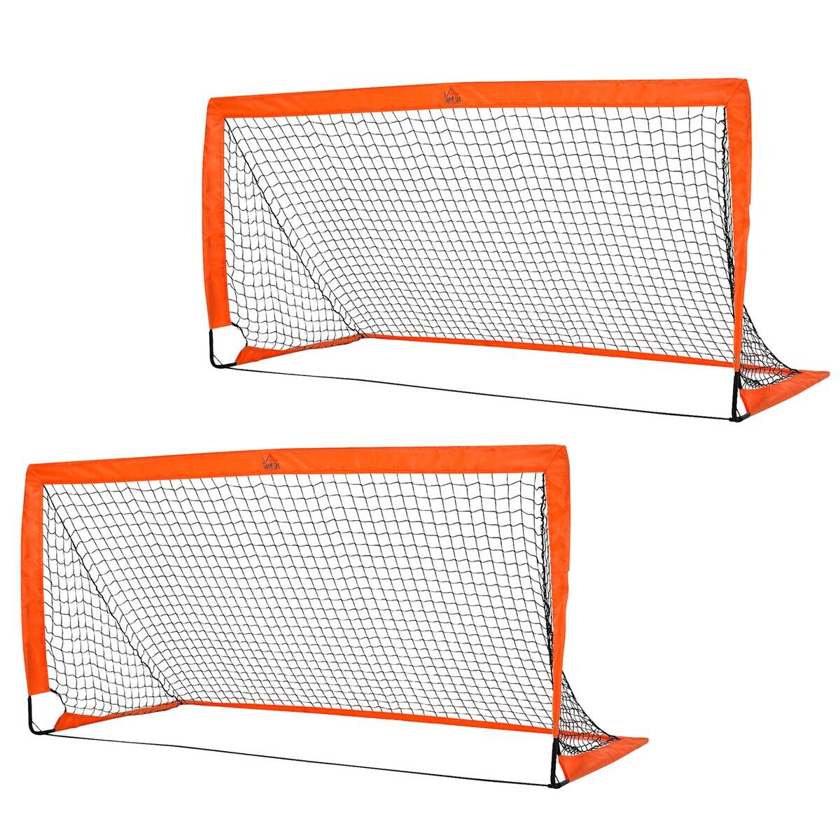 HOMCOM Fußballtor orange Metall B/H/L: ca. 90x90x183 cm