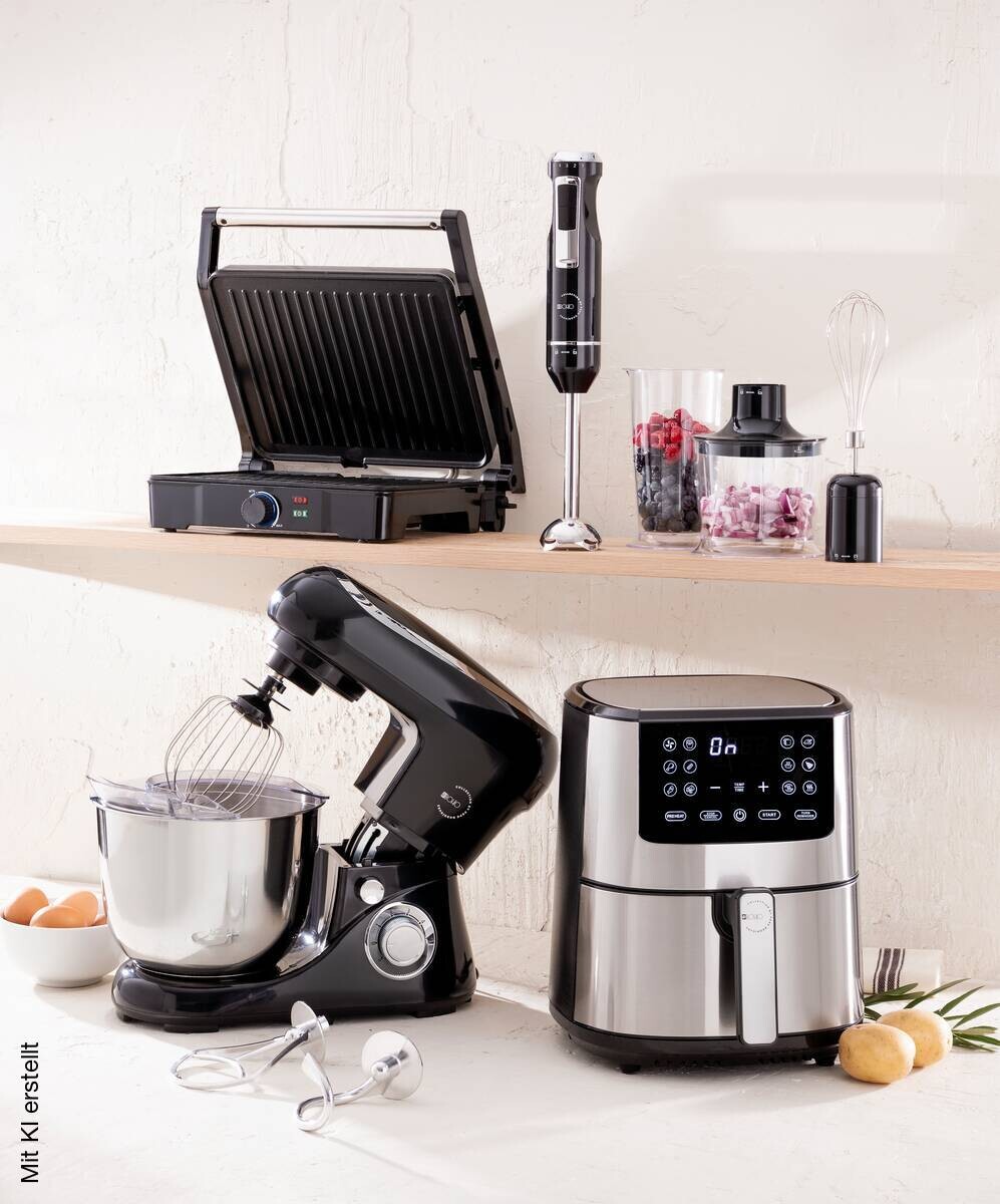 BERGNER Küchenmaschine BG-50043-BK schwarz Kunststoff Edelstahl B/H/L: ca. 23x32x39 cm ca. 5 l