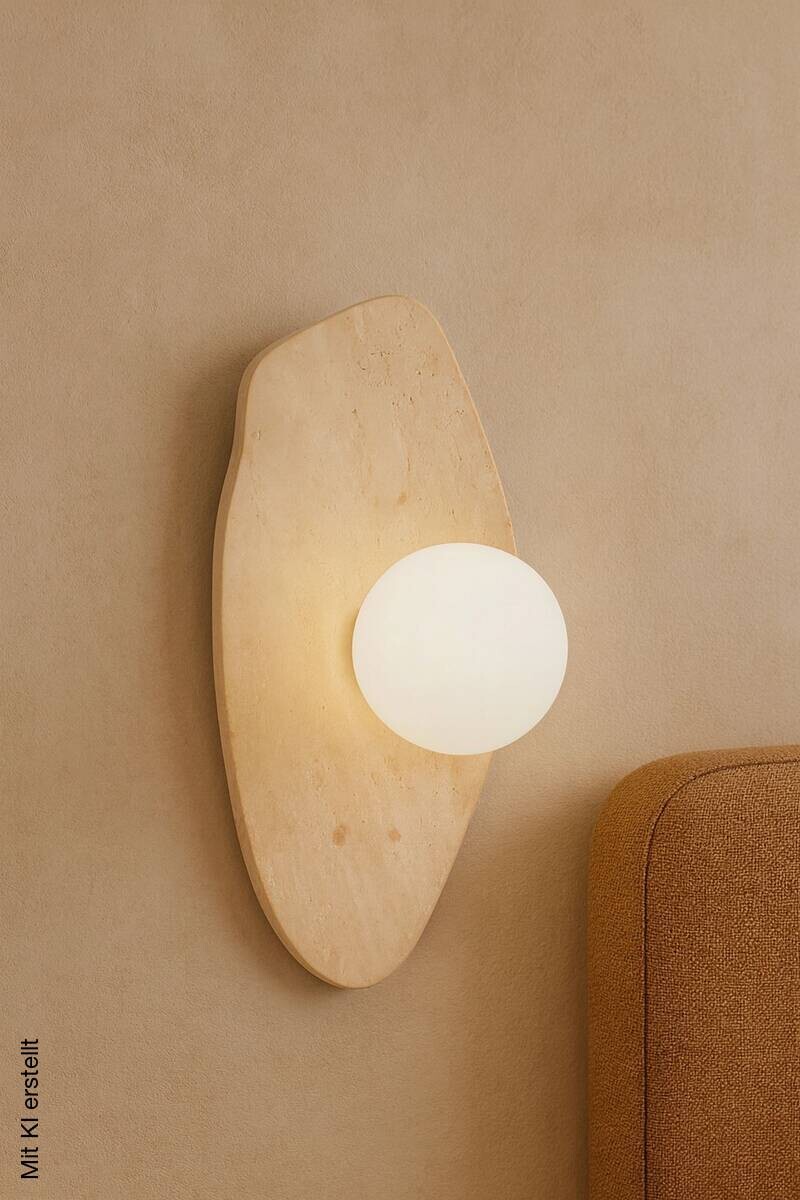 Wandleuchte beige weiß Glas B/H/L/D: ca. 10x42x10x10 cm G9 1 Brennstellen