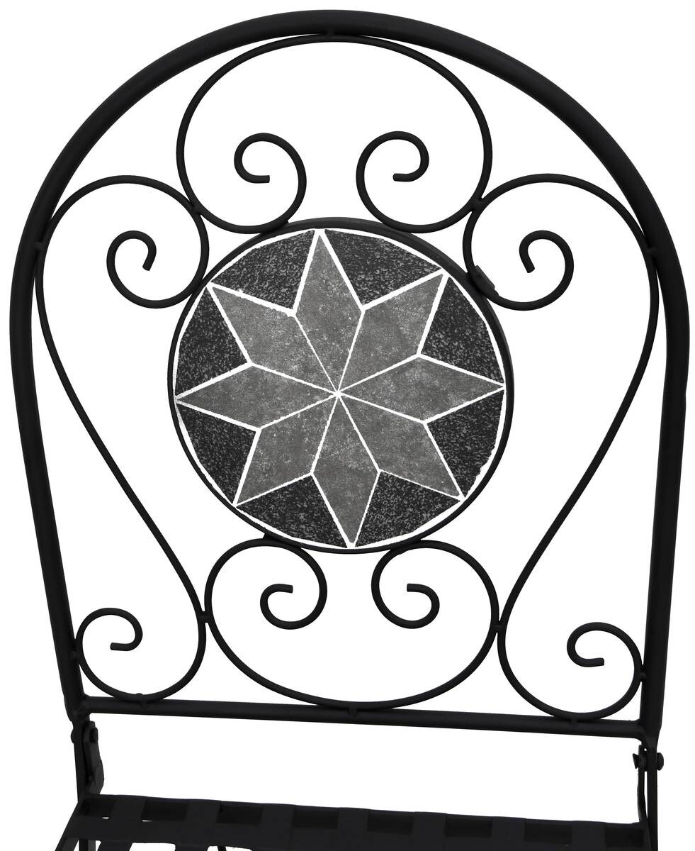 POCOline Gartenstuhl Mosaik schwarz Stahl B/H/L: ca. 45x88x40 cm