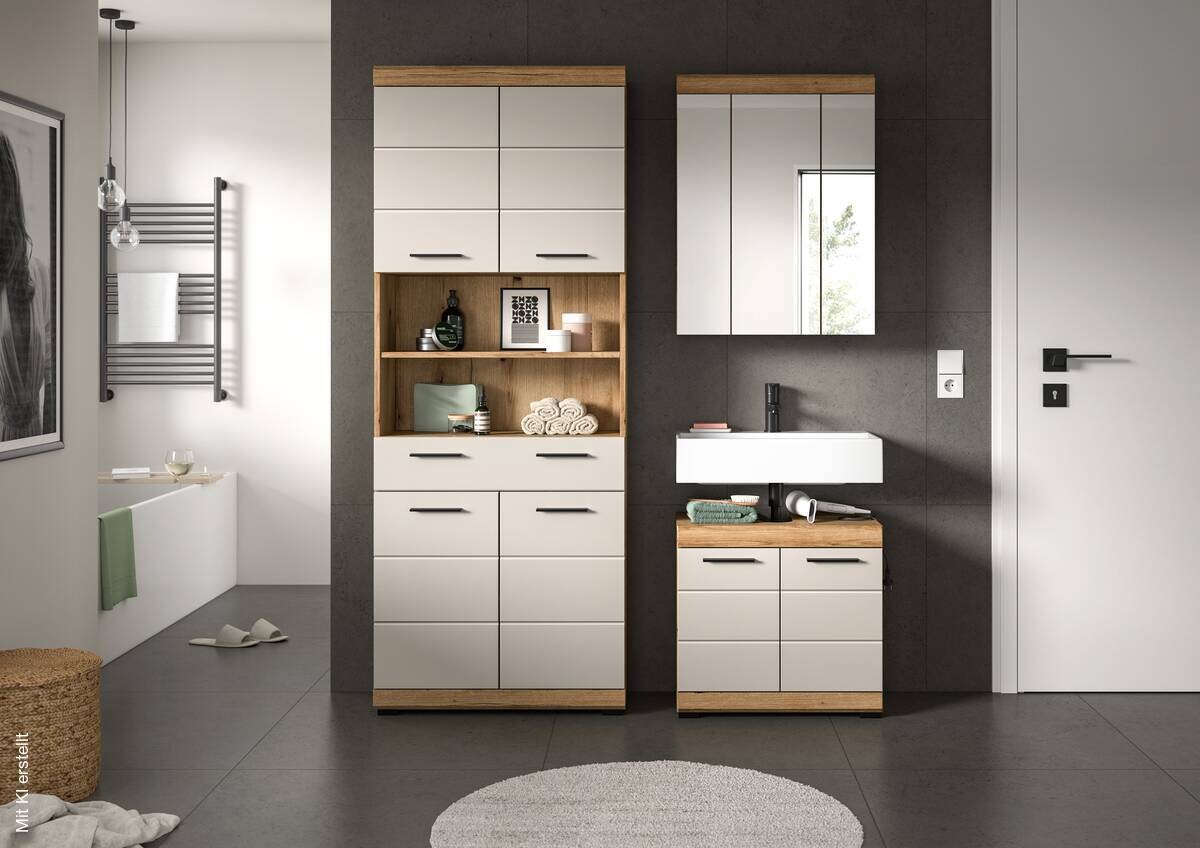 Badezimmer-Set Scout Evoke Oak Nachbildung Kaschmirgrau Nachbildung B/H/T: ca. 149x191x34 cm