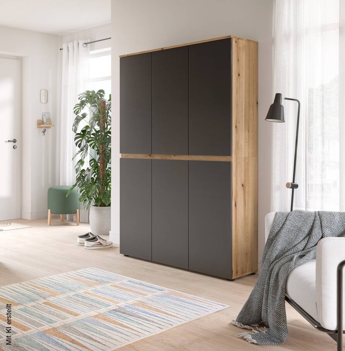 Schrank SCARPA Evoke Oak Nachbildung anthrazit B/H/T: ca. 105x175x37 cm