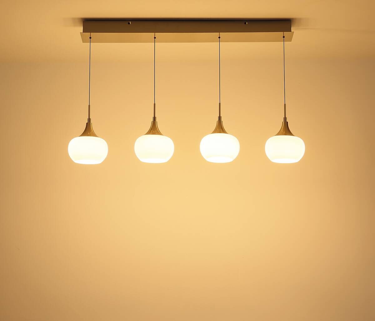 GLOBO LED-Pendelleuchte nickel Opal Metall Glas B/H/L: ca. 15x150x90 cm 1 Brennstellen