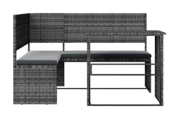 vidaXL Gartensitzgruppe grau Kunststoff B/H/L: ca. 100x90x142,5 cm