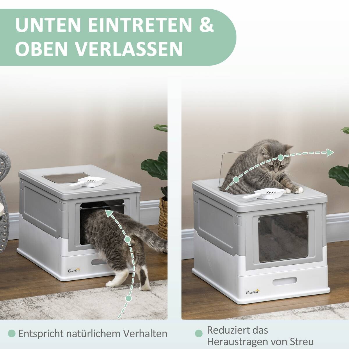PawHut Katzen-Zubehör grau Edelstahl B/H/L: ca. 35,5x47,5x36,7 cm