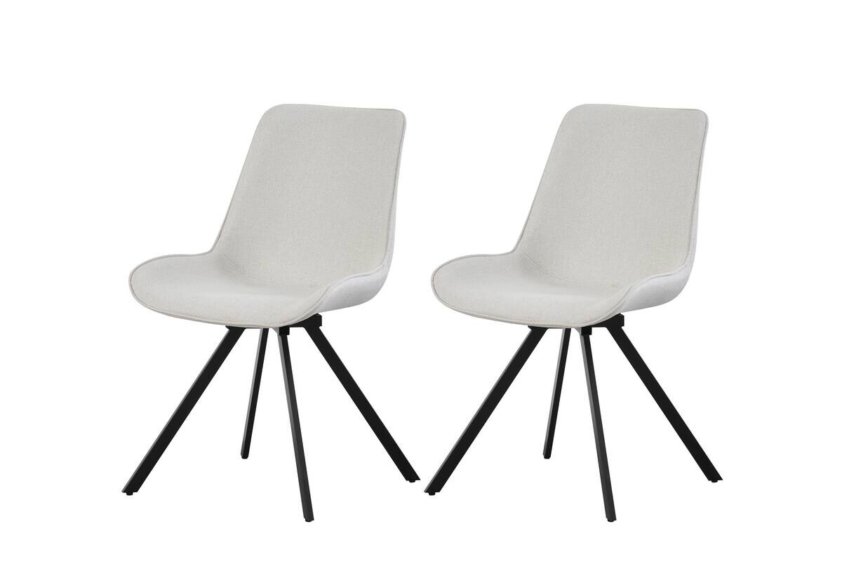 Drehstuhl EMILIA, 2er Set creme Webstoff B/H/T: ca. 52x85x61 cm