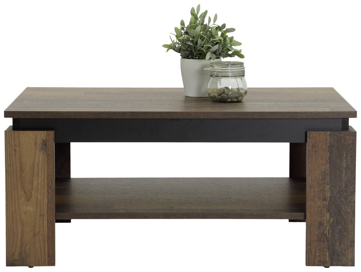 Couchtisch Tim II Old Wood schwarz B/H/T: ca. 90x41x60 cm