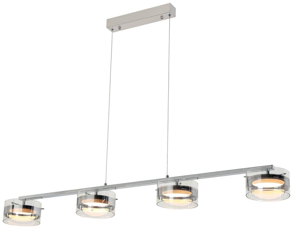 POCOline Pendelleuchte Annabell Chrom Metall Glas B/H: ca. 15x120 cm