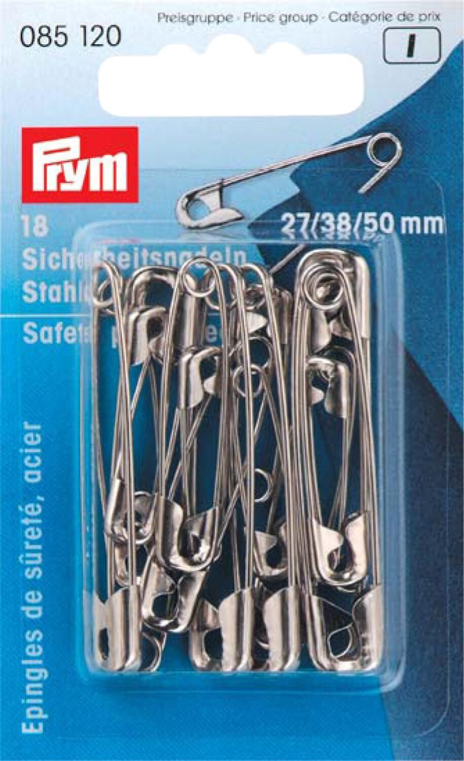Prym Sicherheitsnadeln silber 18 Packstücke