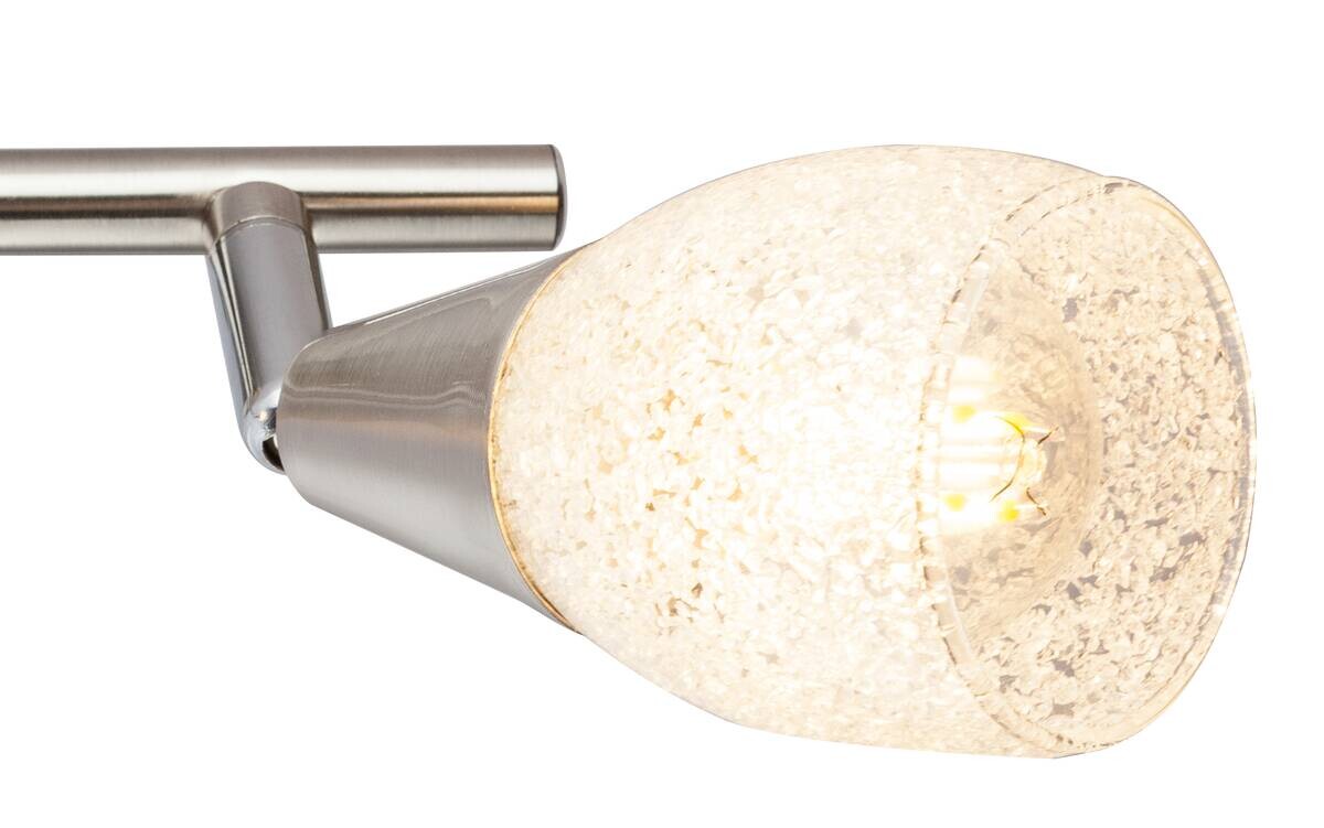 GLOBO Spotbalken Franziska nickel matt klar Glas Metall B/H/L: ca. 8x19x26 cm 2 Brennstellen