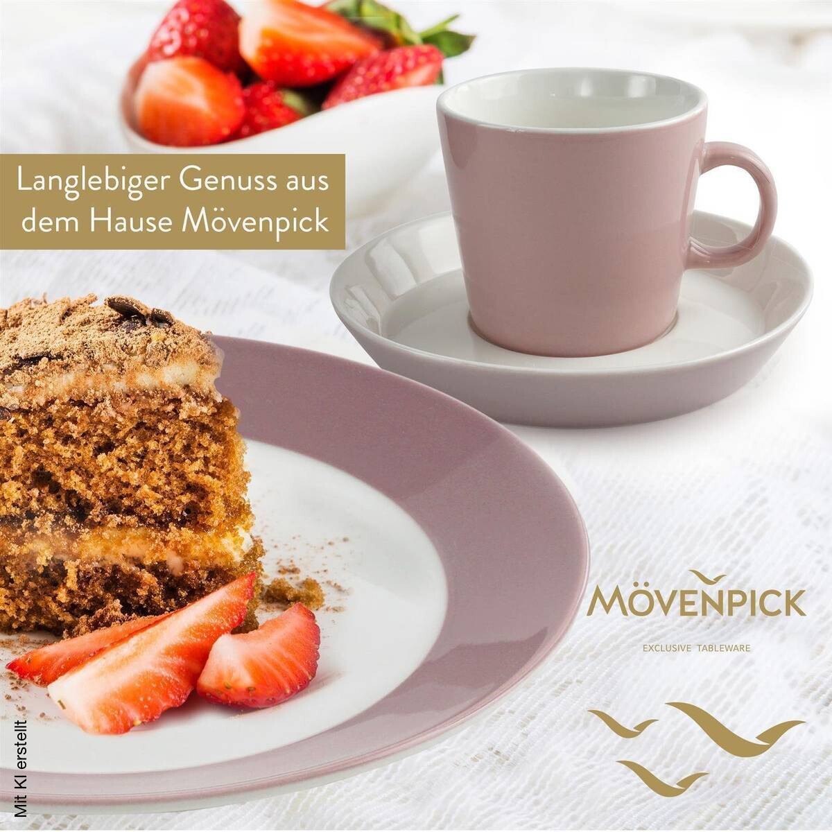 Mövenpick Kombiservice Montreux rosa Porzellan 16 tlg.