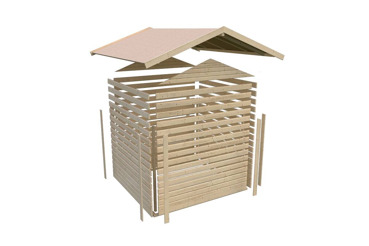 Karibu Gartenhaus Tito 0 natur B/H/T: ca. 181x222x93 cm