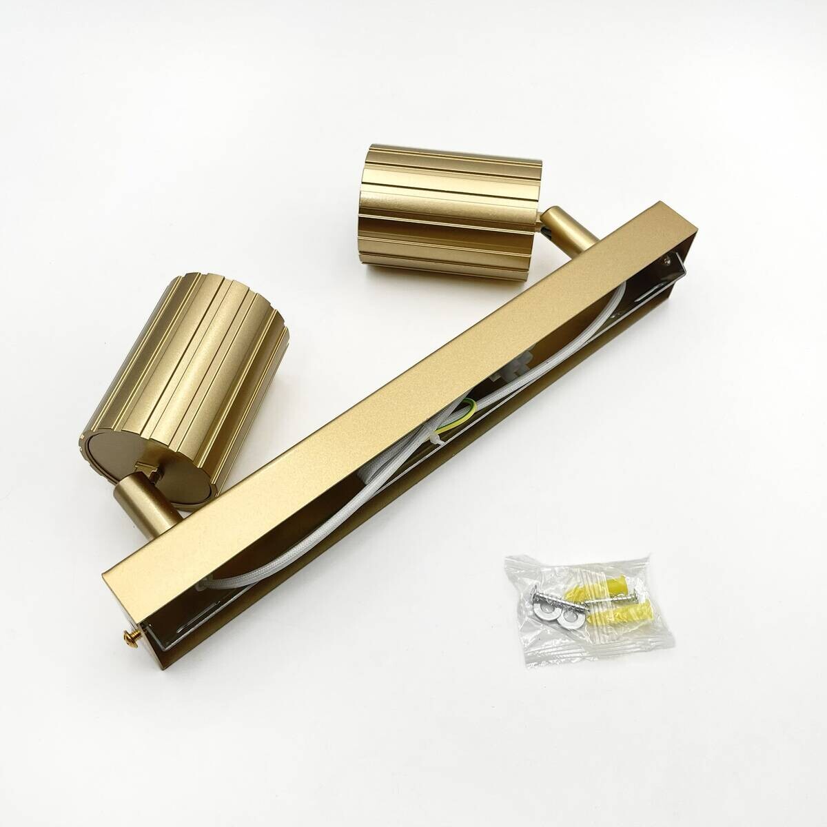 Lamkur Strahler Prisma gold Stahl B/H/L: ca. 6,5x16,5x30 cm 2 Brennstellen