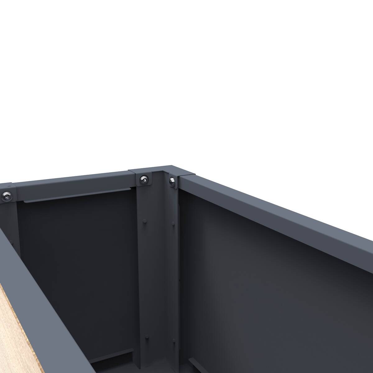 Westmann Pflanzkasten Talus Holzoptik Metall B/H/L: ca. 100x52x25 cm