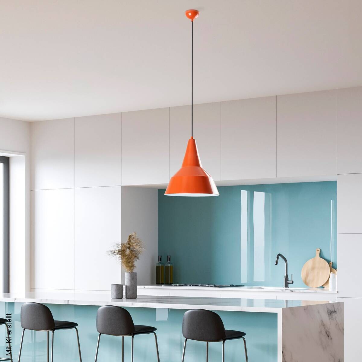 Opviq Pendelleuchte orange B/H/T: ca. 30x131x30 cm E27 1 Brennstellen