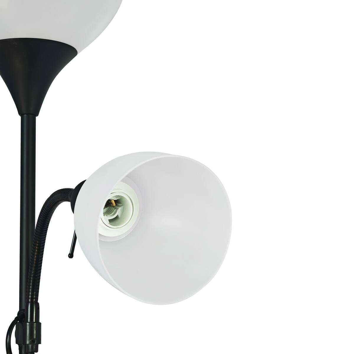 Sensation Stehlampe Biro Promo schwarz weiß Metall Kunststoff H: ca. 180 cm E27 2 Brennstellen