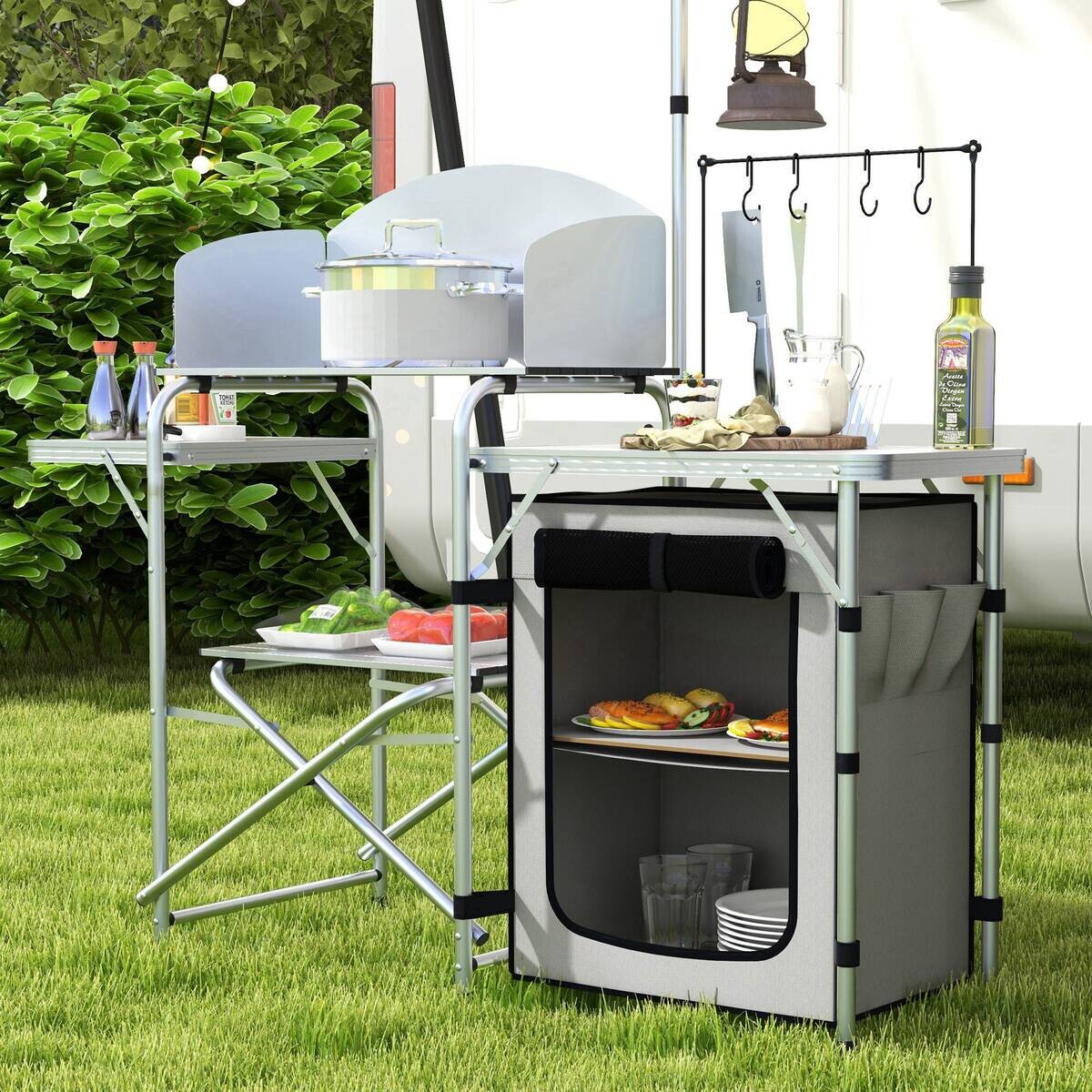 Outsunny Camping Küche B/H/L: ca. 48x119x144 cm