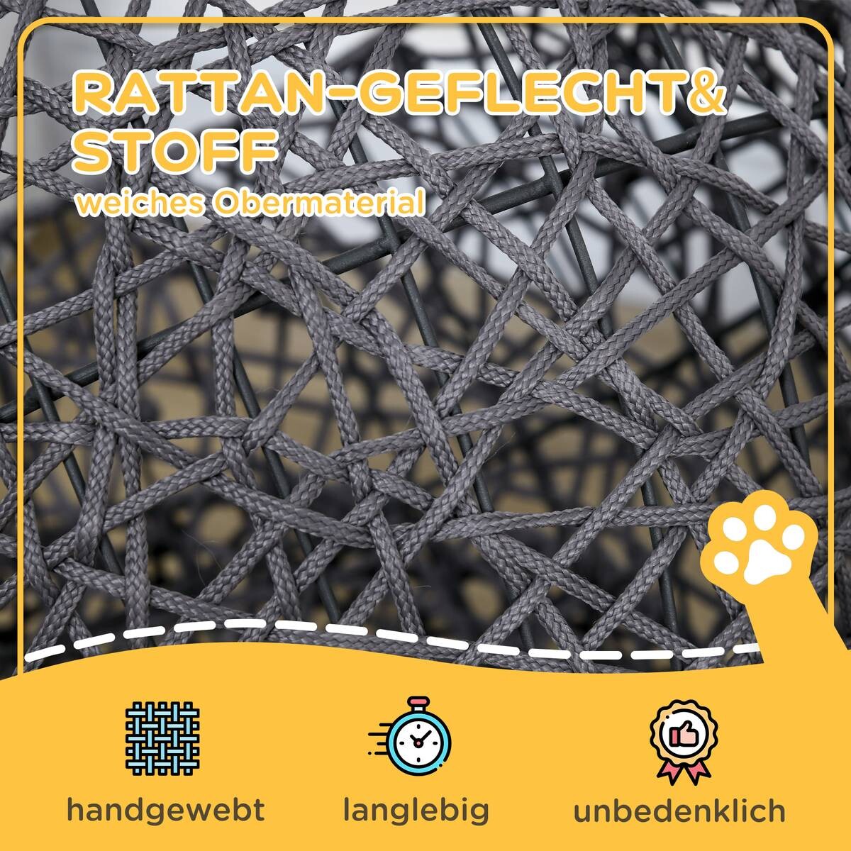 PawHut Katzenkorb cremeweiß Baumwolle B/H/L: ca. 50x60x50 cm