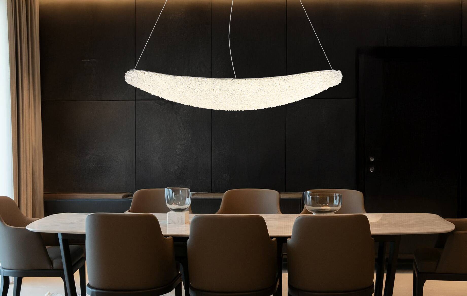 GLOBO LED-Pendelleuchte Chrom transparent Metall Glas B/H/T: ca. 19x120x105 cm 1.0 Brennstellen