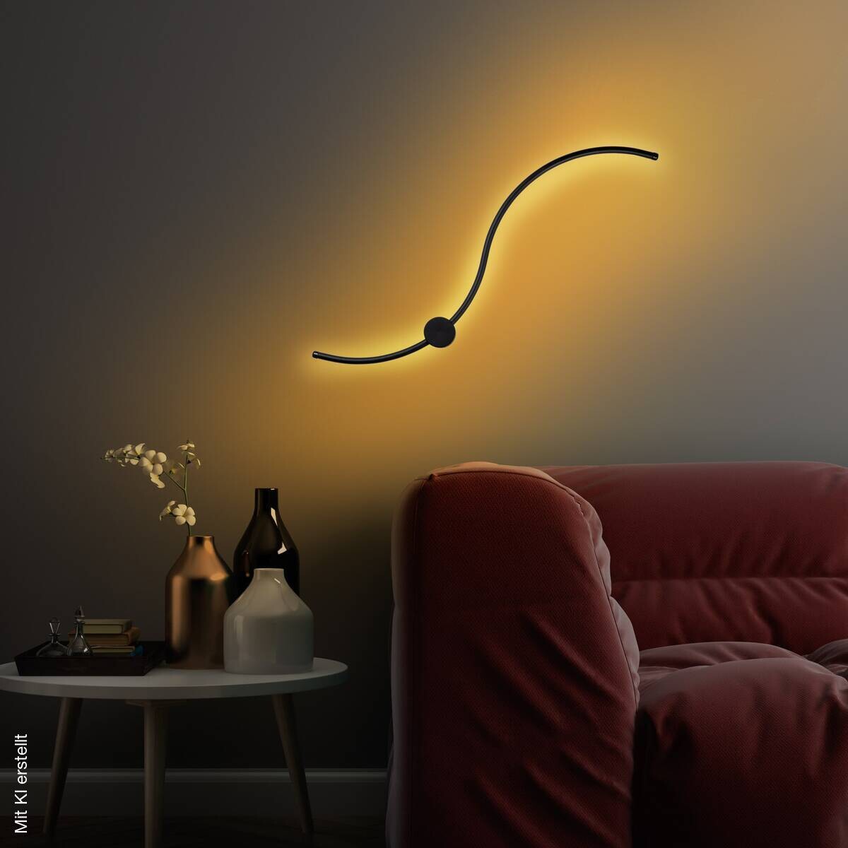 Opviq LED-Wandleuchte schwarz B/H/T: ca. 90x17x10 cm