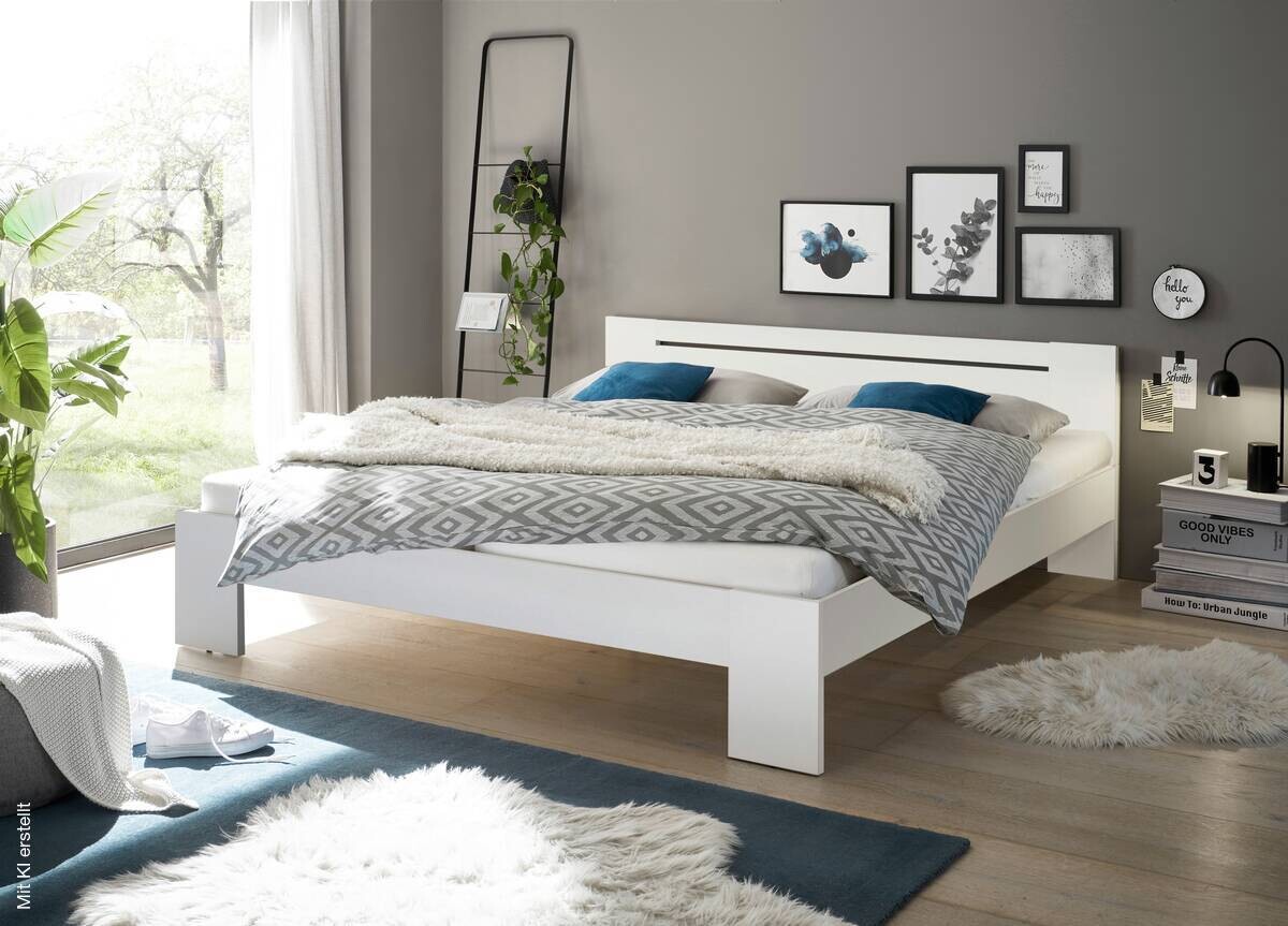Futonbett Cannes weiß Liegefläche B/L: ca. 180x200 cm