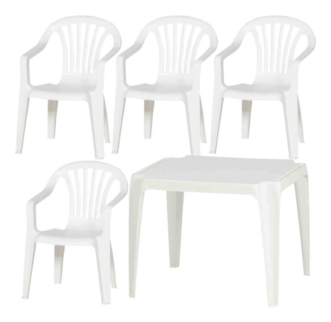 ProGarden Kindermöbel-Set weiß Kunststoff B/H/L: ca. 38x53x43 cm