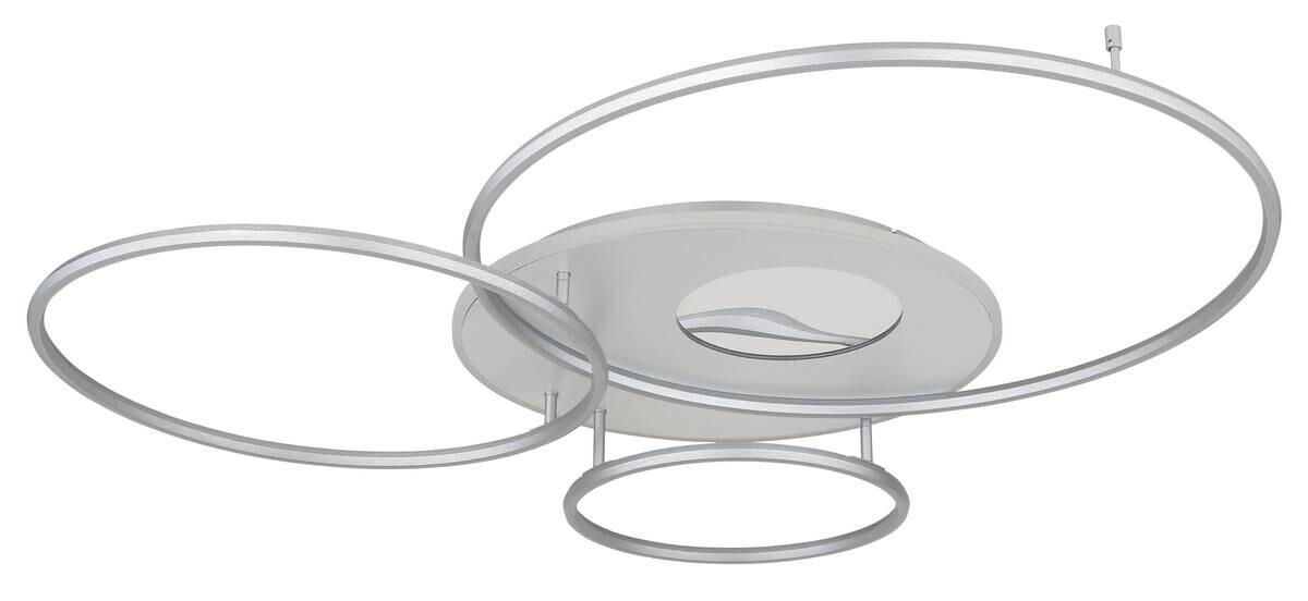 GLOBO LED-Deckenleuchte Invertina silber Kunststoff Aluminium B/H/L: ca. 105x126x13 cm