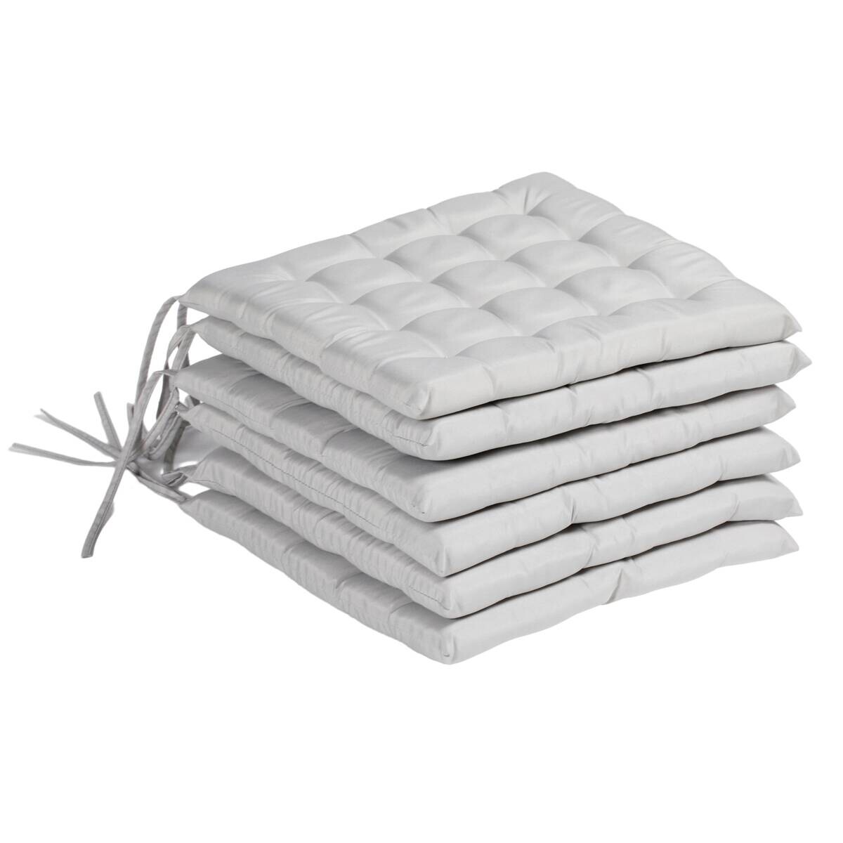 Outsunny Auflagen 6er-Set hellgrau Polyester B/H/L: ca. 40x4x40 cm