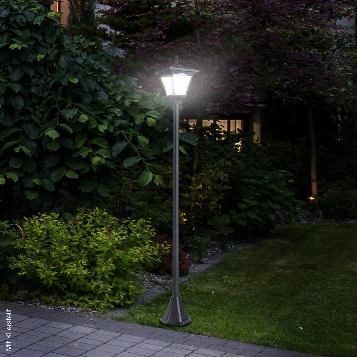 Solar Laterne 842-107 schwarz Kunststoff B/H/L: ca. 15x120x15 cm