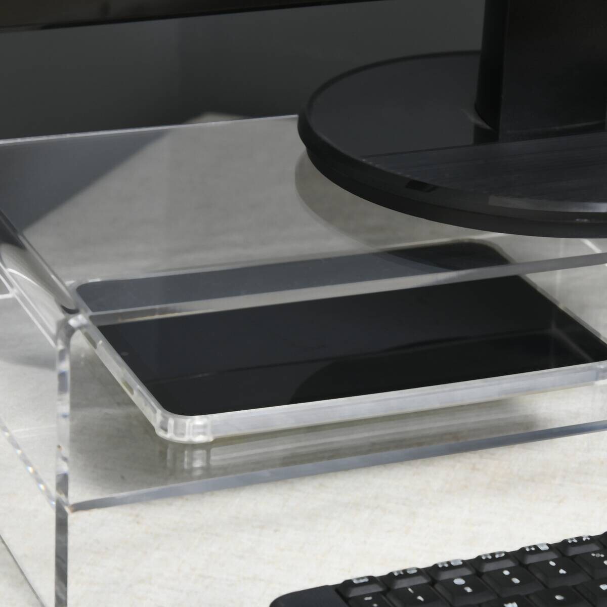 HOMCOM Monitorständer transparent