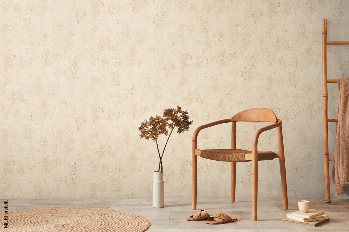 A.S.Creation Vliestapete creme beige B/H/D: ca. 53x1005x8,3 cm