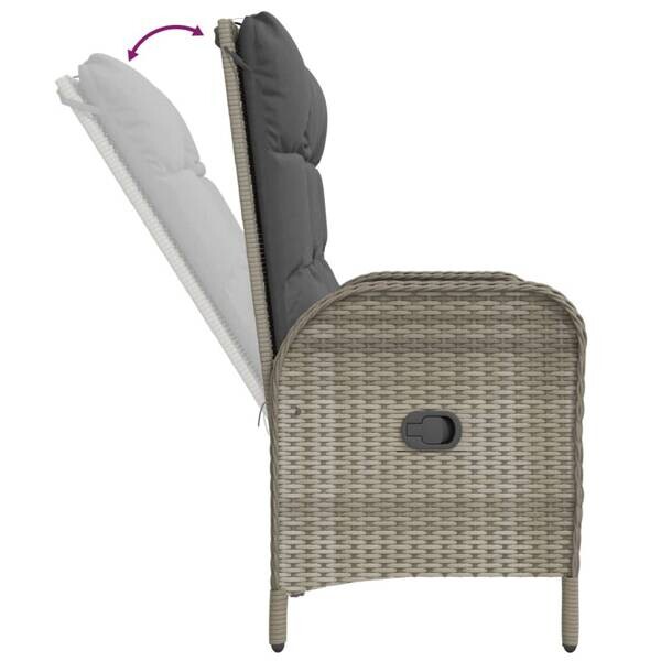 vidaXL Gartenbank grau Kunststoff B/H/T/L: ca. 62x109x62,5x107 cm