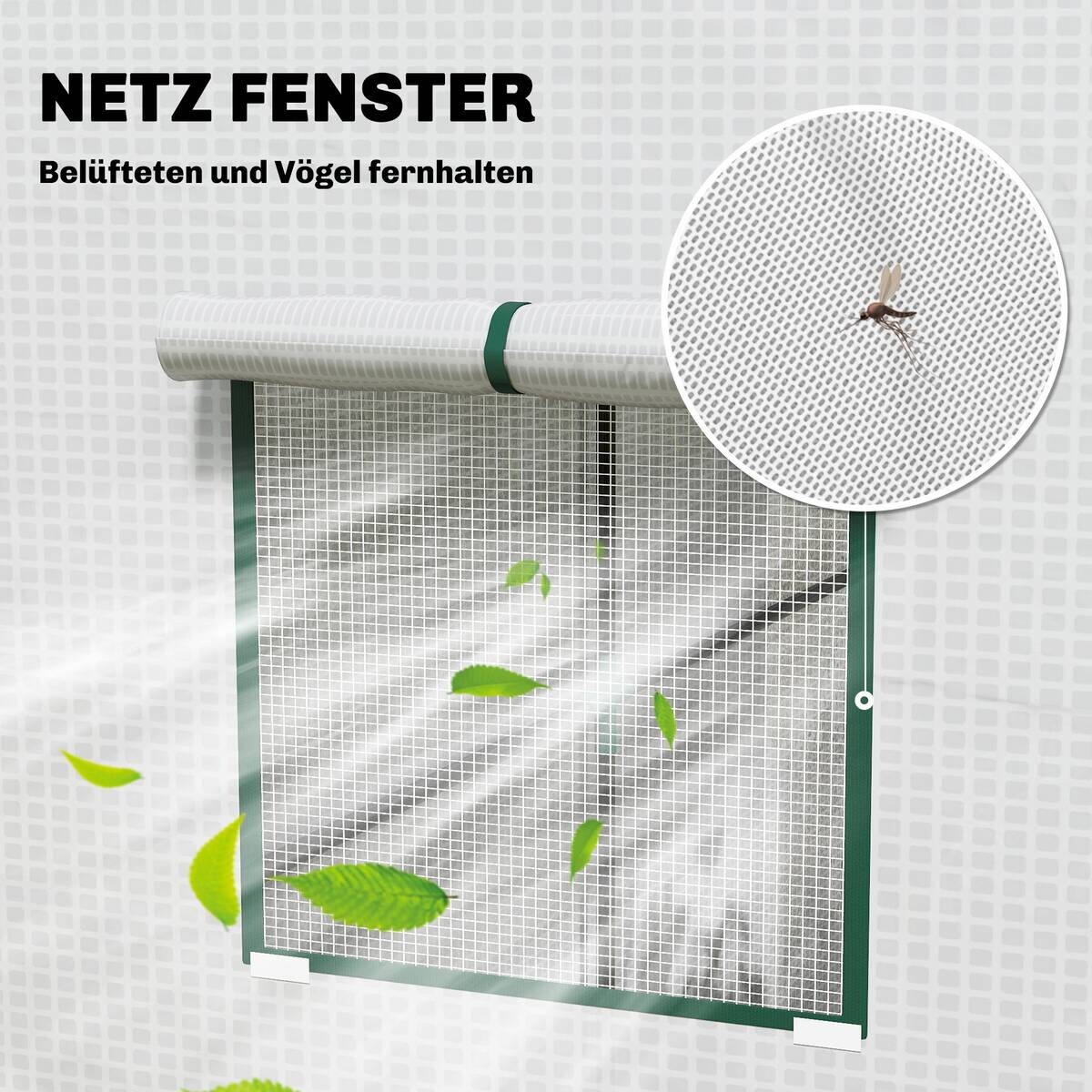 Outsunny Gewächshaus B/H/T/L: ca. 77x197x77x196 cm weiß