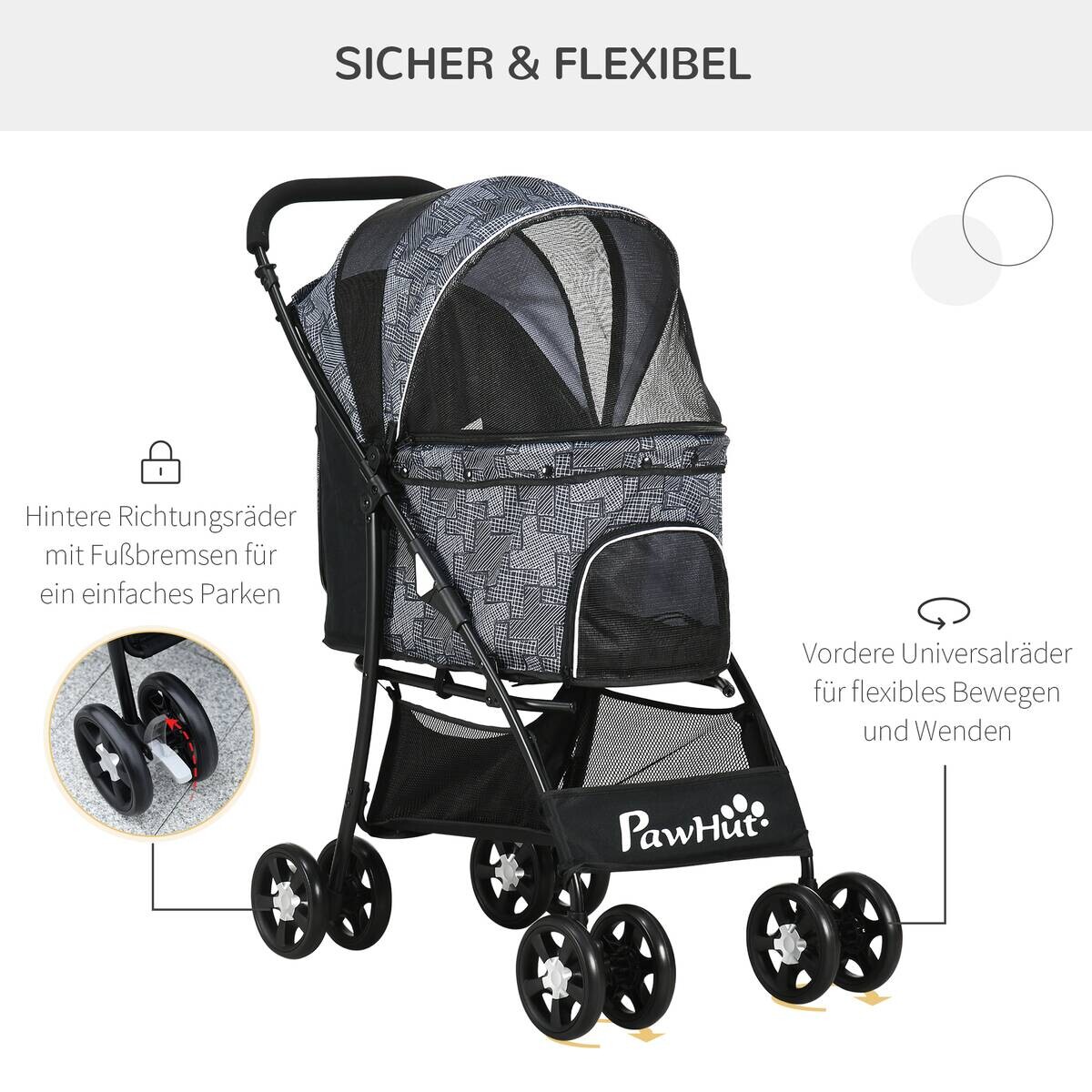 PawHut Hunde-Zubehör schwarz Polyester B/H/L: ca. 48x81x99 cm