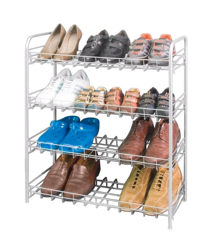 Metaltex Schuhregal silber Metall B/H/L: ca. 23x80x64 cm