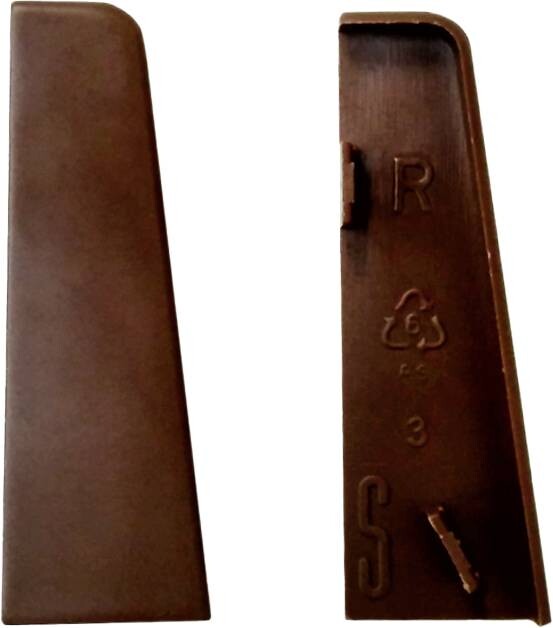 Endkappe braun L/B/H: ca. 1x1x5,8 cm