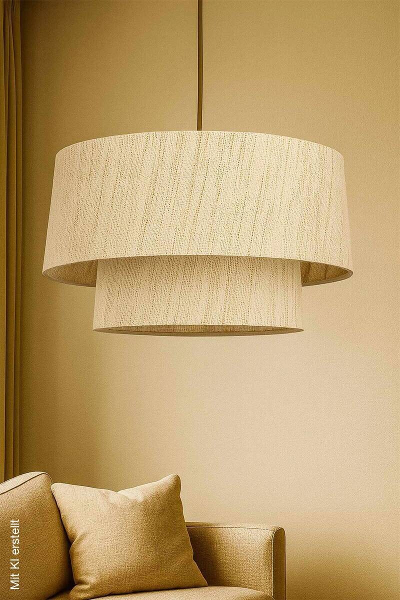 Pendelleuchte beige B/H/L/D: ca. 22x60x22x22 cm E27 1 Brennstellen