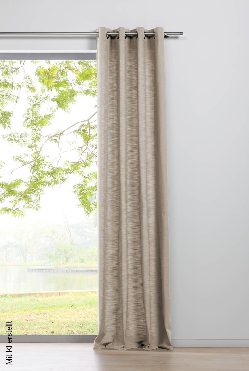 Ösenvorhang 2er Pack Balance beige B/L: ca. 135x245 cm