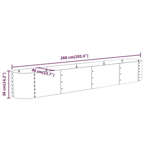 Hochbeet grau Stahl B/H/L: ca. 40x36x260 cm