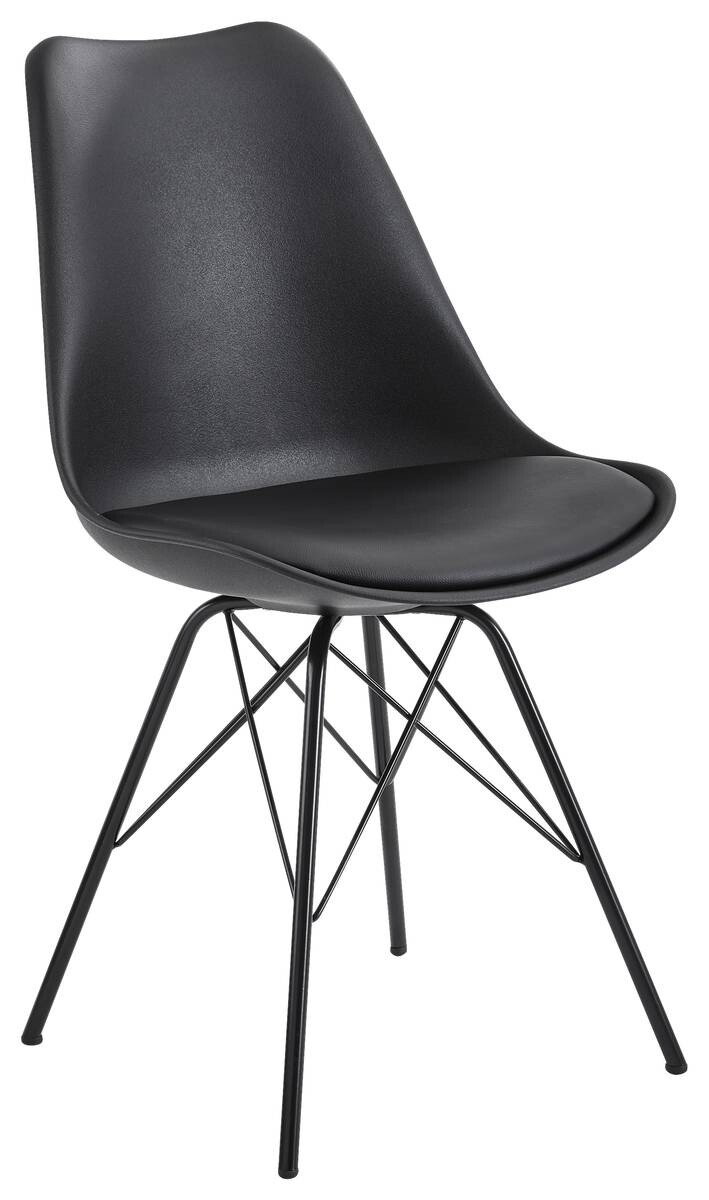 Stuhl 2er.-Set. schwarz Kunstleder Eisen B/H/T: ca. 58x86x48 cm